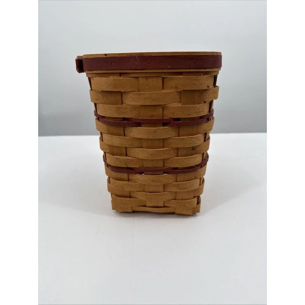 1996 Longaberger Medium Spoon Kitchen Basket Red Weave VTG Farmhouse Country